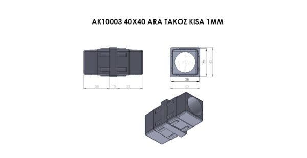 AK10003 40×40 Ara Takoz Kısa 1 mm