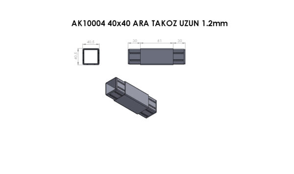 AK10004-40*40 Çelik Ranza Ara Takozu-Bağlantı Plastikleri - Görsel 3