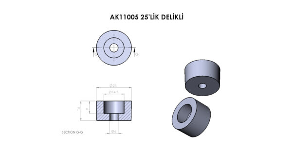 AK11005 25’lik Delikli Pul - Görsel 3