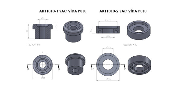 AK11010-2 Sac Vida Pulu - Görsel 2