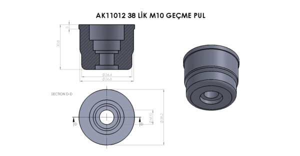 AK11012 38 ‘Lik M10 Geçme Pul - Görsel 2
