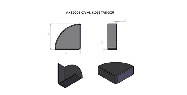 AK12003 Oval Köşe Takozu - Görsel 2