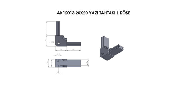 AK12013 Yazı Tahtası L Köşe - Görsel 4