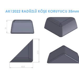 AK12022 Radüslü Köşe Koruyucu 35mm