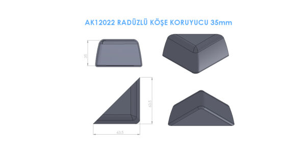 AK12022 Radüslü Köşe Koruyucu 35mm