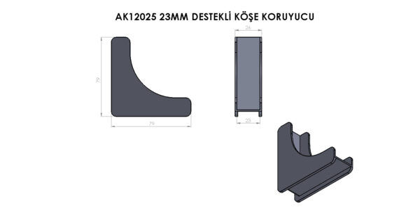 AK12025 Plastik Destekli Köşe Koruyucu