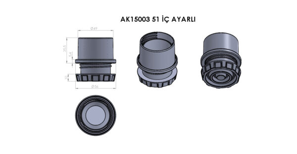 AK15003 Plastik Ayarlı Ayaklar - Görsel 3