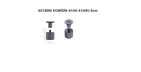 AK15006 48 Komidin Ayak Ayarlı - Görsel 3