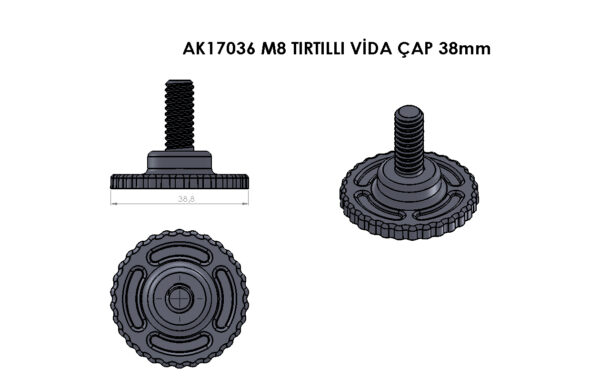 AK17036 M8 Tırtıllı Vida - Görsel 2