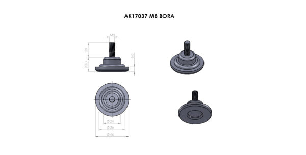 AK17037 Düz Ayak (M8 Bora)