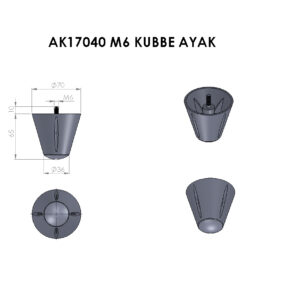 AK17040 M6 Kubbe Ayak