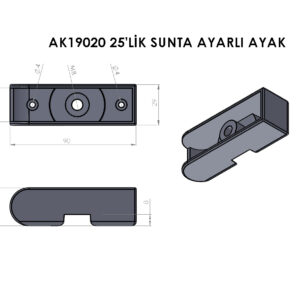 AK19020 25’Lik Sunta Ayarlı Ayak