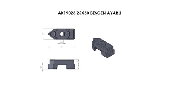AK19023 Plastik Beşgen Ayarlı - Görsel 2