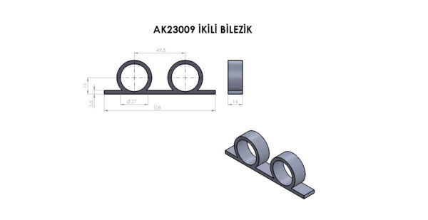 AK23009 İkili Bilezik - Görsel 2