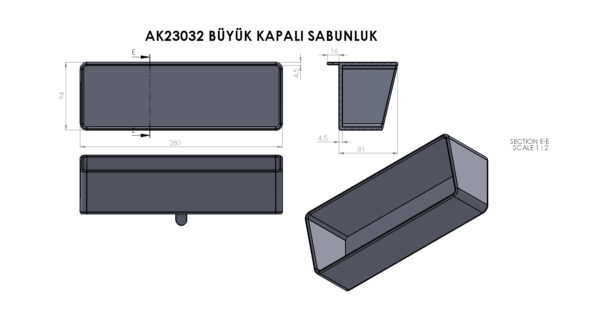 AK23032 Plastik Büyük Kapalı Sabunluk