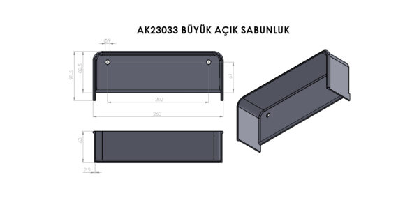 AK23033 Plastik Açık Büyük Sabunluk