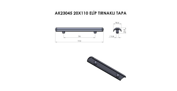AK23045 Elips Tırnaklı Tapa - Görsel 2