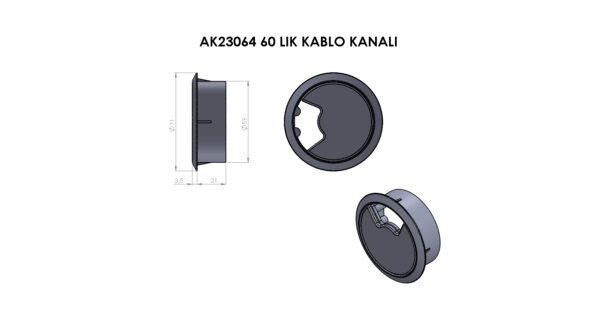 AK23064 Plastik Kablo Kanalı - Görsel 2
