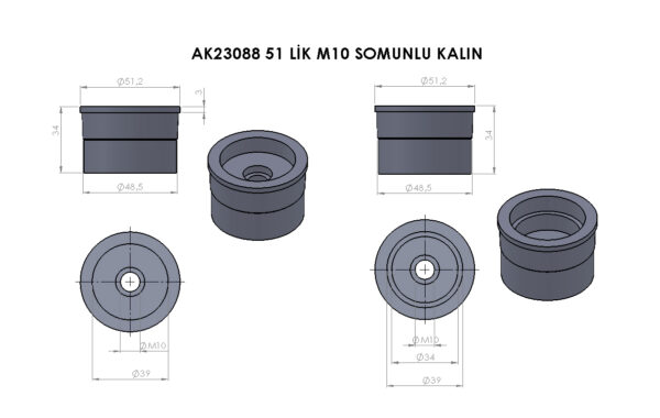 AK23088 Plastik Somun - Görsel 2