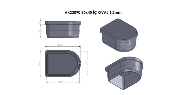 AK23090 İç Oval Plastik - Görsel 3