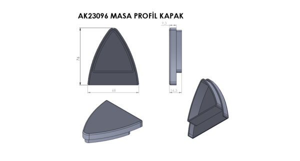AK23096 Masa Profil Kapağı