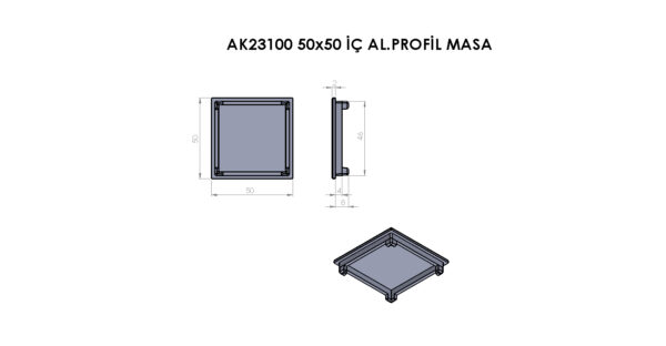 AK23100 Alüminyum Profil Masa - Görsel 2