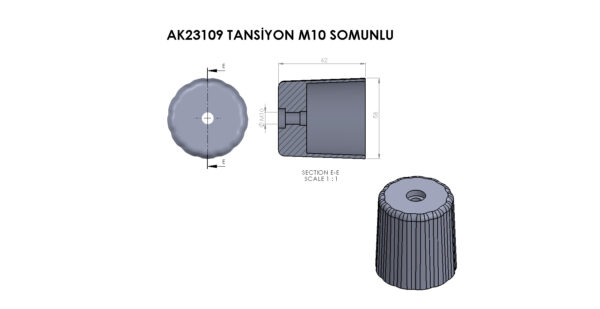 AK23109 Somunlu Ayar Vidası - Görsel 2