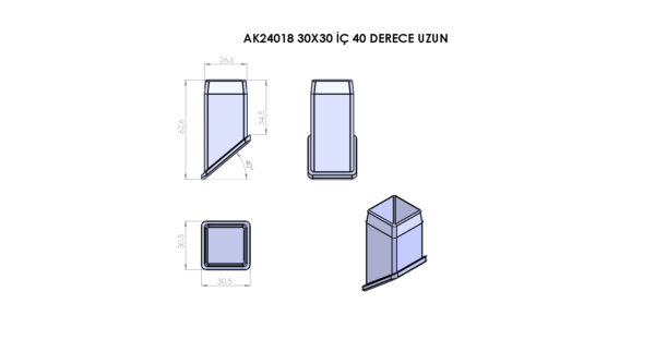 AK24018 İç 40 Derece Uzun - Görsel 3