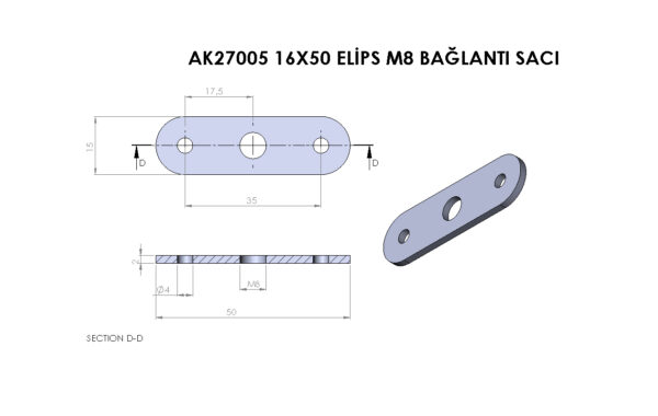 AK27005 Metal Bağlantı Aparatı - Görsel 3