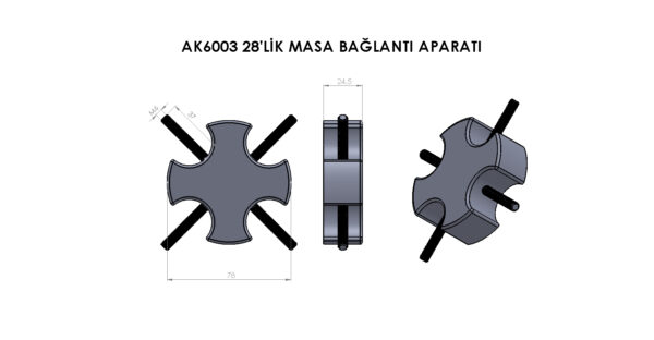 AK6003-MASA BAĞLANTI APARATI - Görsel 2