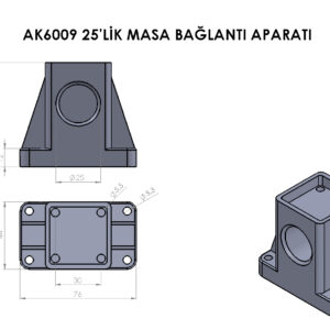 AK6009 25’Lik Masa Bağlantı Aparatı