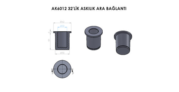 AK6012 32’LİK ASKILIK ARA BAĞLANTI - Görsel 2