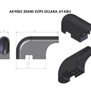 AK9005 Plastik Elips Izgara Ayarlı