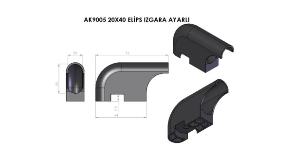 AK9005 Plastik Elips Izgara Ayarlı
