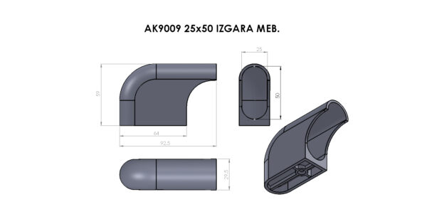 AK9009-25*50 ELİPS IZGARA M.E.B - Görsel 2