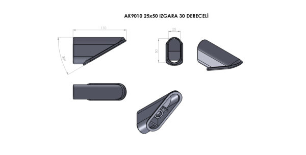 AK9010 25×50 Elips Izgara Ayarlı 30 Derecee
