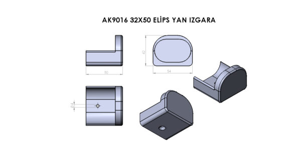AK9016-32*50 ELİPS YAN IZGARA - Görsel 4