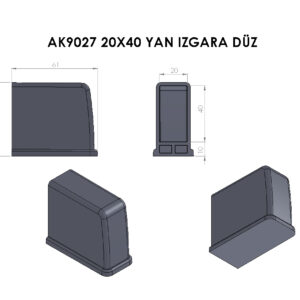 AK9027 20×40 Yan Izgara Düz