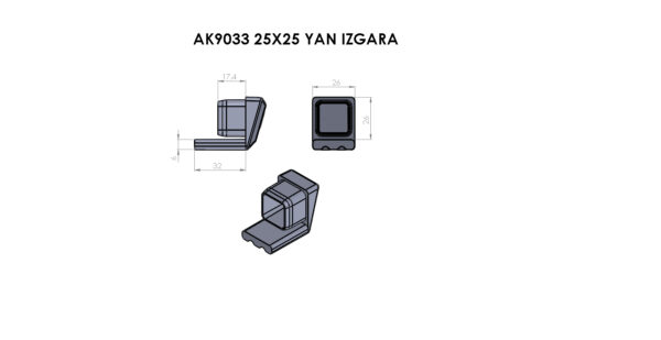 AK9033 25×25 Yan Izgara